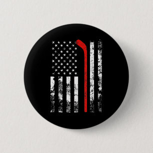 American Flag Hockey USA Patriotic Button