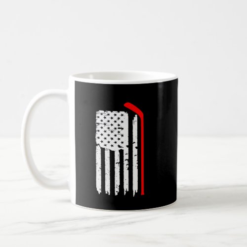 American Flag Hockey Usa Patriotic  Coffee Mug