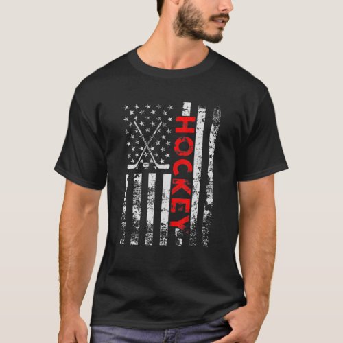 American Flag Hockey USA Patriotic Gift T_Shirt