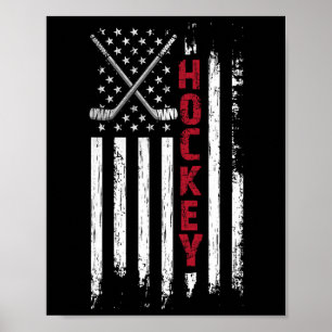 American Flag Hockey Usa Patriotic Poster