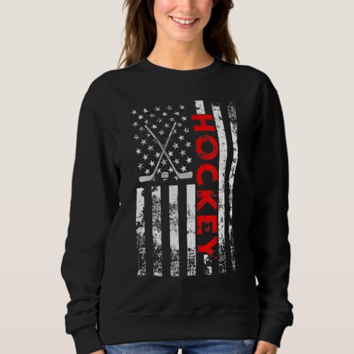 American Flag Hockey Usa Patriotic Sweatshirt