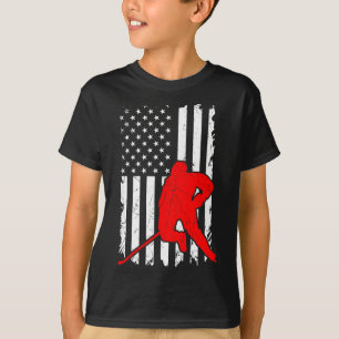 American Flag Hockey Usa Patriotic  T-Shirt