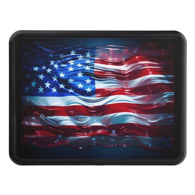 American flag hologram  hitch cover (Front)