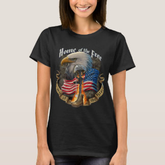American Flag Home Of The Free Veteran Proud To Be T-Shirt