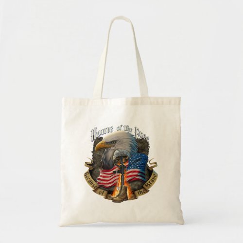 American Flag Home Of The Free Veteran Proud To Be Tote Bag