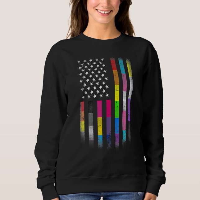 American Flag Homosexual Lgbt Lgbtq Flag 2022 Sweatshirt (Front)