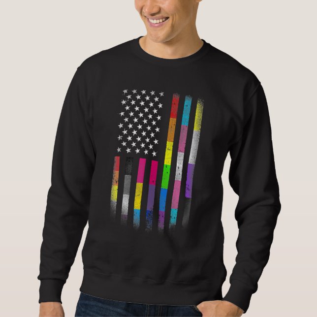 American Flag Homosexual Lgbt Lgbtq Flag 2022 Sweatshirt (Front)