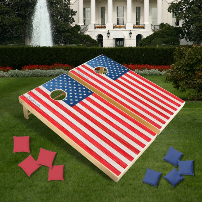  American Flag Horizontal Orientation Cornhole Set (Creator Uploaded)