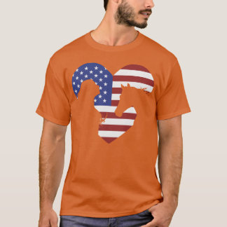 American Flag Horse lover for girls women friend T-Shirt