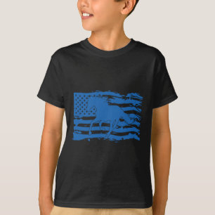 American Flag Horse Lover Patriotic Horseback Ridi T-Shirt
