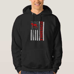 American Flag Horse Riding Clydesdale Horse Hoodie