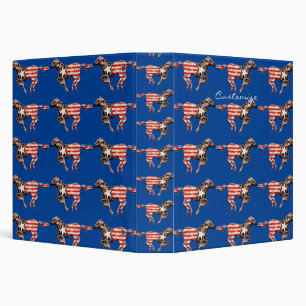 American Flag Horse Running Thunder_Cove 3 Ring Binder