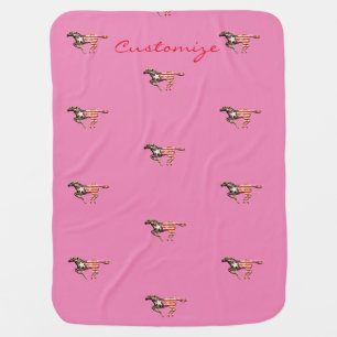 American Flag Horse Running Thunder_Cove Baby Blanket