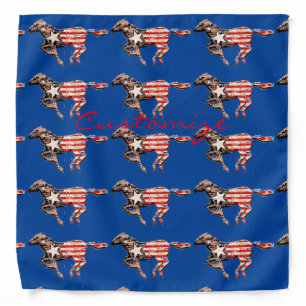 American Flag Horse Running Thunder_Cove Bandana