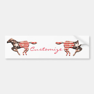American Flag Horse Running Thunder_Cove Bumper Sticker