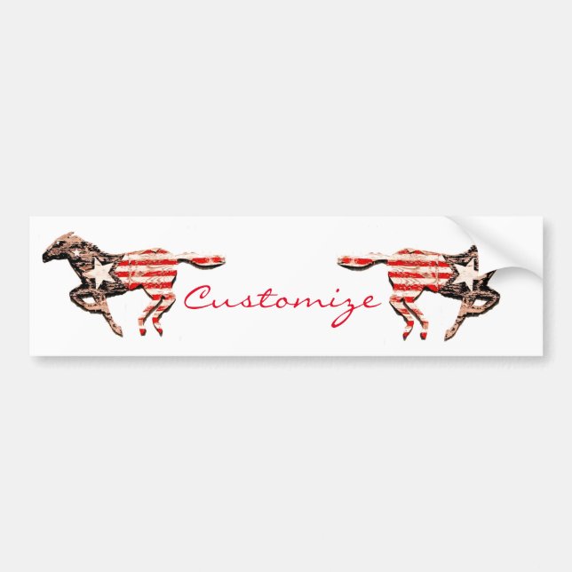 American Flag Horse Running Thunder_Cove Bumper Sticker (Front)