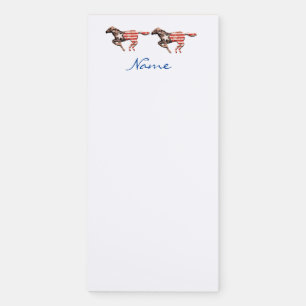American Flag Horse Running Thunder_Cove  Magnetic Notepad