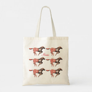 American Flag Horse Running Thunder_Cove Tote Bag