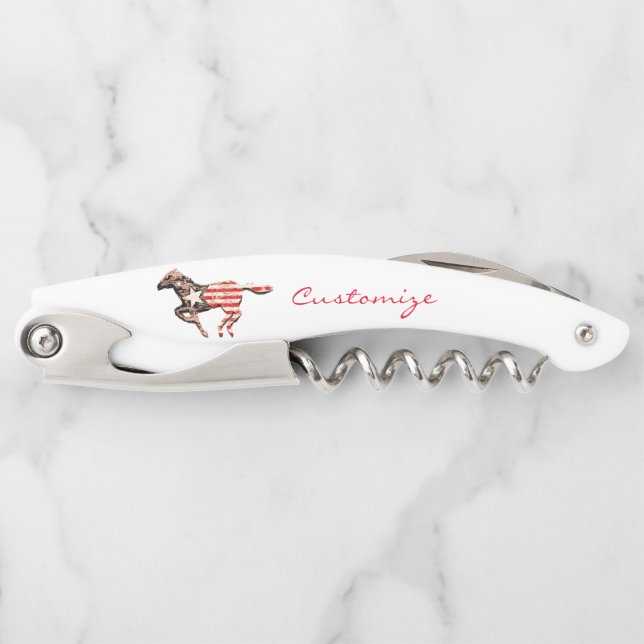 American Flag Horse Running Thunder_Cove Waiter's Corkscrew (Front)