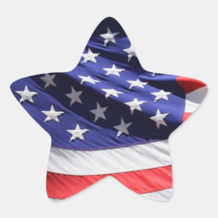 American Flag. I Love the USA. Star Sticker