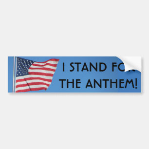 American Flag I Stand for the Anthem Banjoman Bold Bumper Sticker