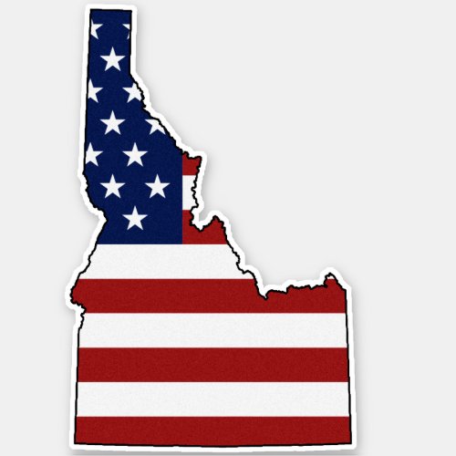 American Flag Idaho Sticker
