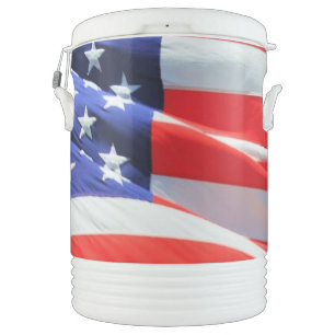 American Flag, Igloo Cooler, USA, Red white Blue, Beverage Cooler