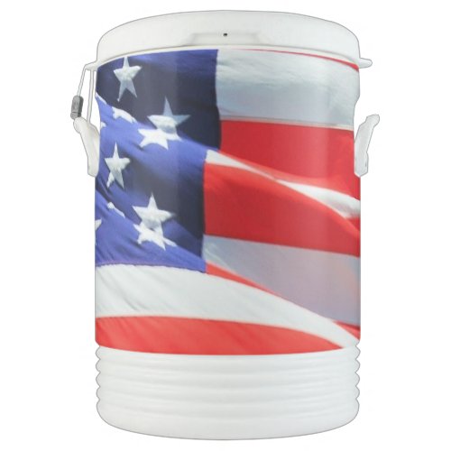 American Flag Igloo Cooler USA Red white Blue Beverage Cooler