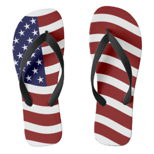 American Flag Image Flip Flops
