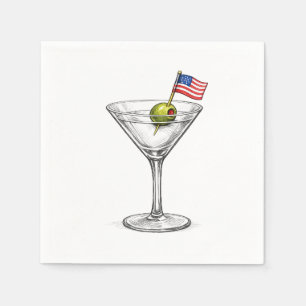 American Flag in a Martini Napkins