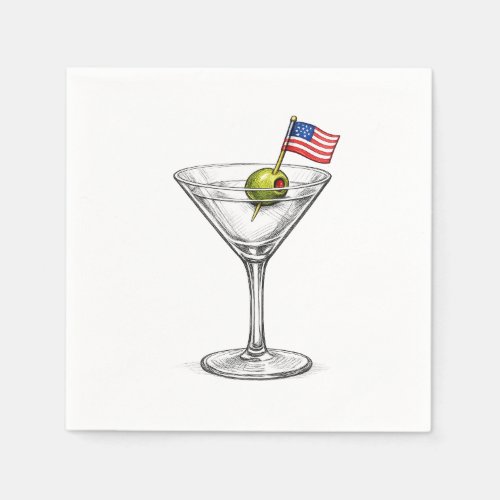 American Flag in a Martini Napkins