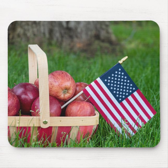 American flag in apple basket mouse pad (Front)