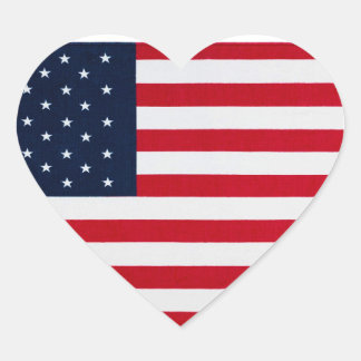 American Flag In Heart  Heart Sticker