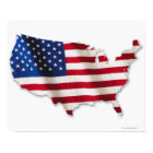 American flag in shape of United States