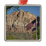 American Flag in Zion National Park I Metal Ornament