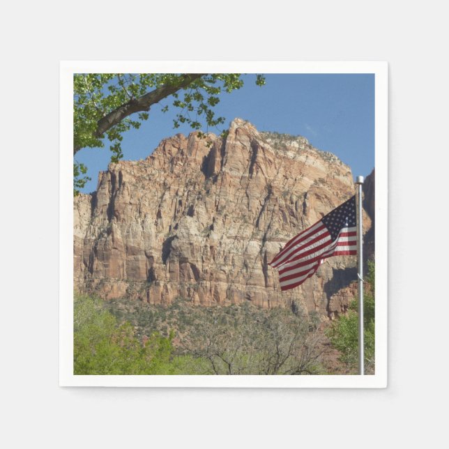 American Flag in Zion National Park I Napkins (Front)