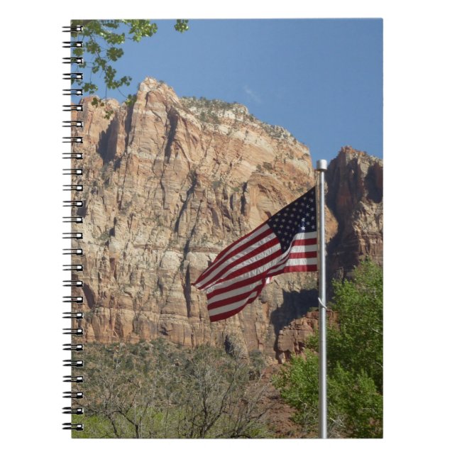 American Flag in Zion National Park I Notebook (Front)