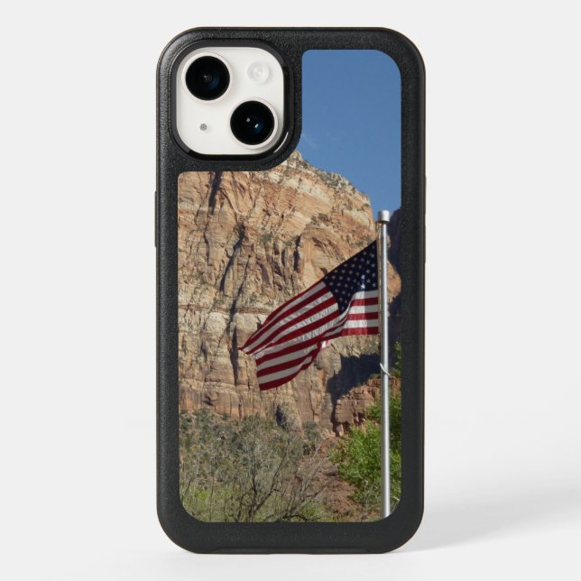 American Flag in Zion National Park I Otterbox iPhone Case (Back)