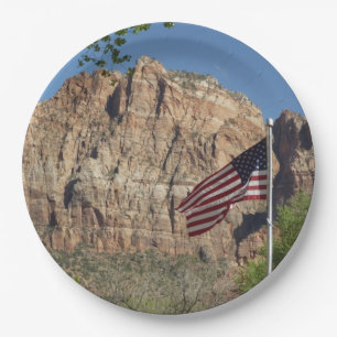 American Flag in Zion National Park I Paper Plates
