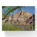 American Flag in Zion National Park I Paperweight