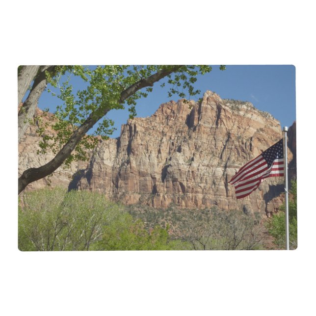 American Flag in Zion National Park I Placemat (Front)