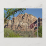 American Flag in Zion National Park I Postcard