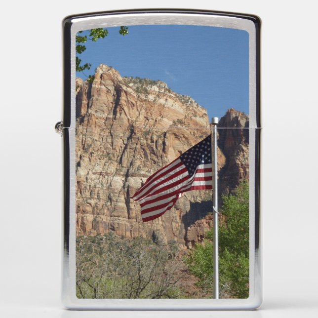 American Flag in Zion National Park I Zippo Lighter (Front)