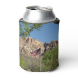 American Flag in Zion National Park II Can Cooler