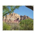 American Flag in Zion National Park II Canvas Print