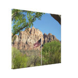 American Flag in Zion National Park II Canvas Print