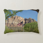 American Flag in Zion National Park II Decorative Pillow