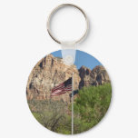 American Flag in Zion National Park II Keychain