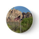 American Flag in Zion National Park II Pinback Button