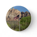 American Flag in Zion National Park II Pinback Button